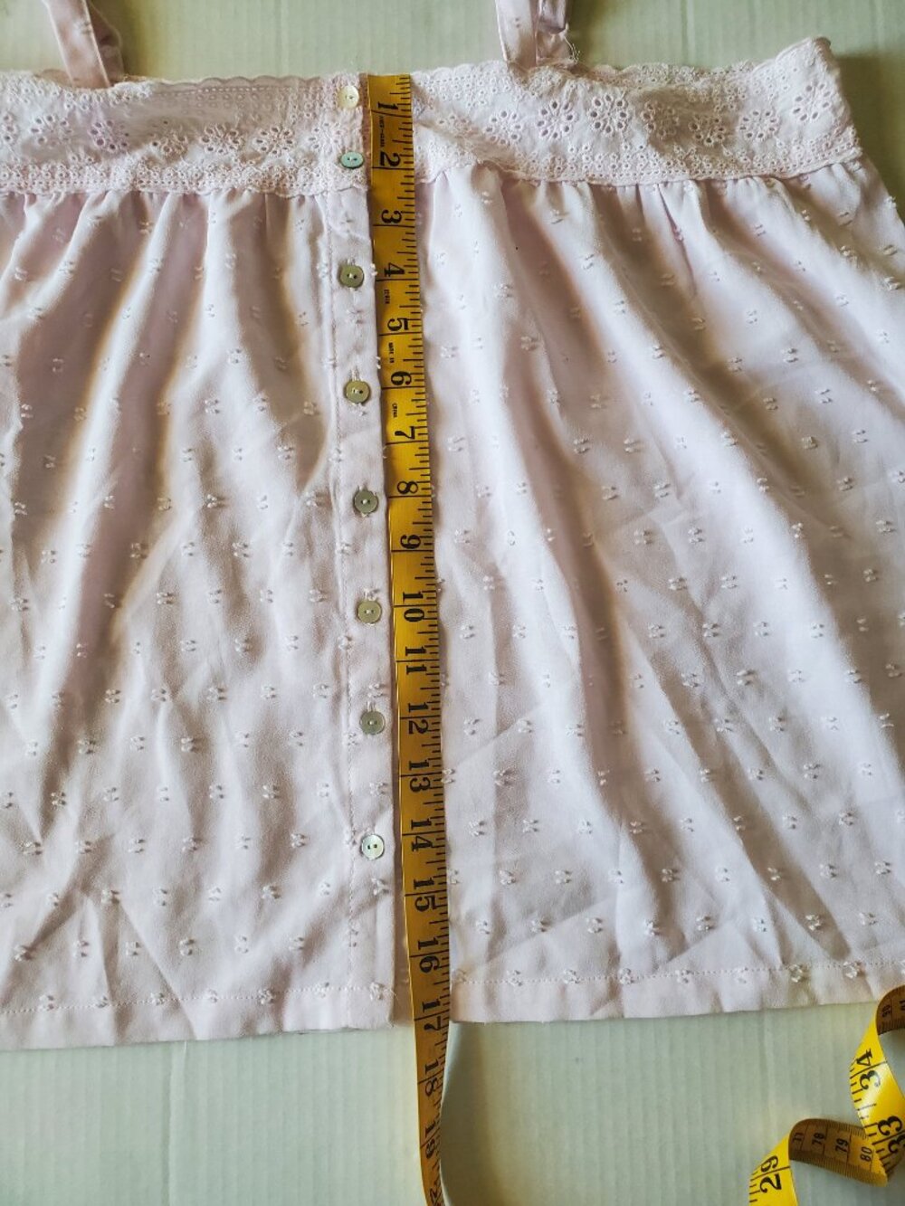 Laura Ashley Y2K Front Button Lace Eyelet Cami Top XL - Picture 15 of 15